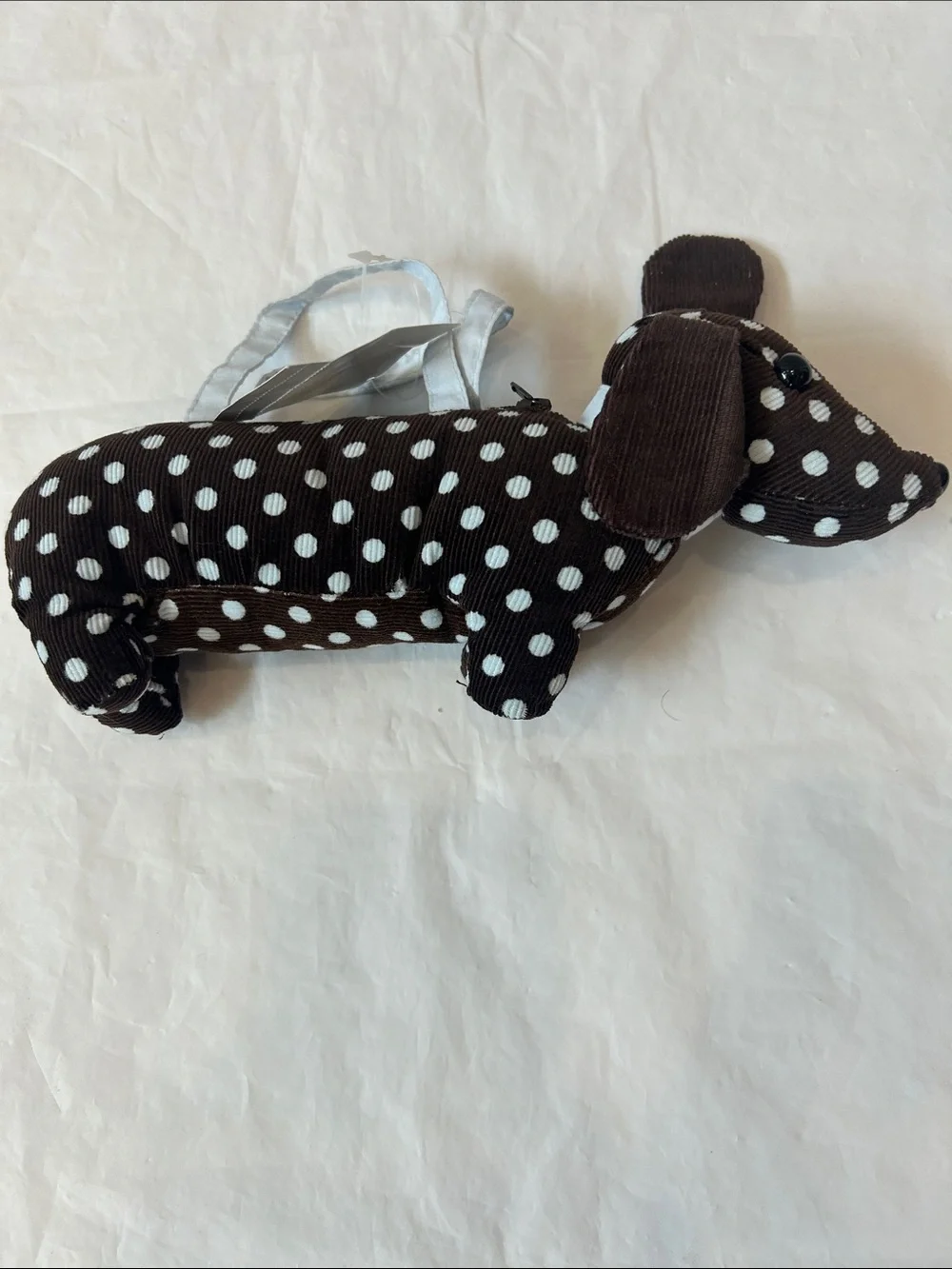 Gymboree Black and Baby Blue Polka Dot Dachshund Wristlet Bag